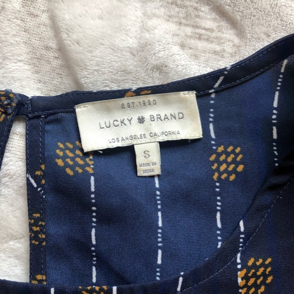 Lucky Brand Blue Pattern Blouse with Keyhole Back - Picture 5 of 8